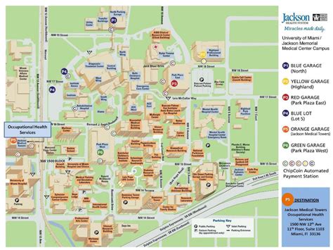 Jackson Memorial hospital map - Map of Jackson Memorial hospital (Florida - USA)