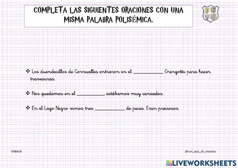 Palabras Polisémicas Interactive Worksheet For 4ºprimaria Live Worksheets