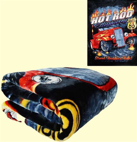 Imported Blankets Signature Collection Queen Mink Blankets Luxury Queen Hot Rod Mink Blanket