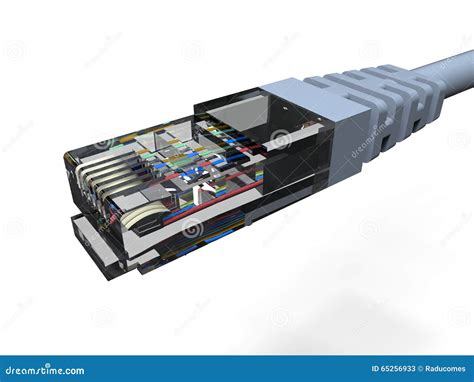 LAN-propp med kabel stock illustrationer. Illustration av propp - 65256933