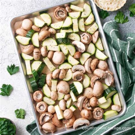 Roasted Zucchini And Mushrooms