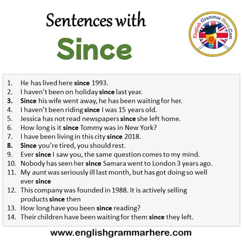 Sentences With Since 14 Sentences With Since In English English