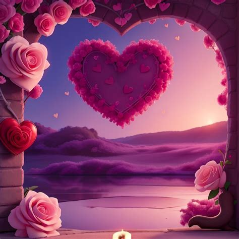 Premium AI Image | romantic Valentine's daythemed wallpaper with a ...