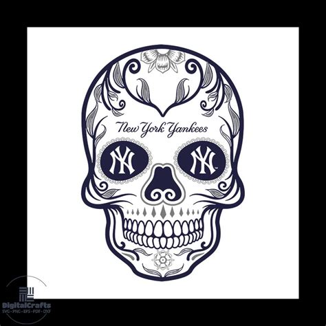 MLB New York Yankees Skull Svg, New York Yankees Digital Dow - Inspire Uplift