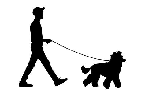 Boy Walking with Dog Silhouette Graphic by Illustrately · Creative Fabrica