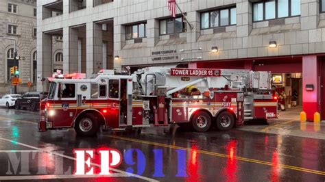 First Video Fdny Engine Tower Ladder Responding Youtube