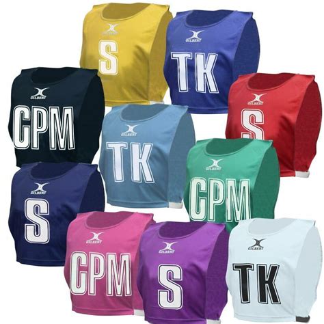 New Gilbert Netball Bibs Set Of 7 Cheap Lettered Bibs With Team