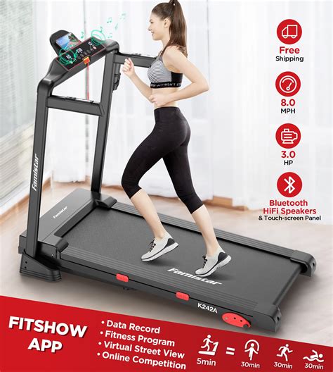 Smart Folding Treadmill w/ APP Control and HiFi Bluetooth Speakers, 3 ...