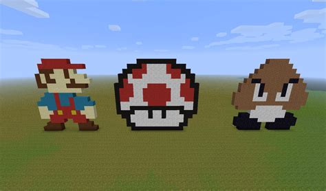 pixel art: 8-bit mario Minecraft Map