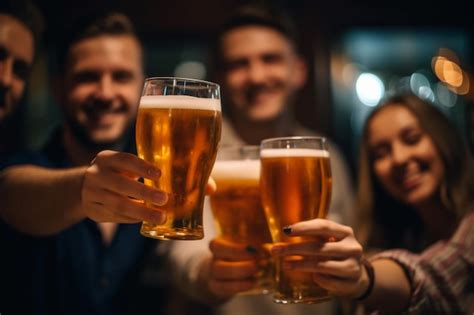 Grupo De Personas Bebiendo Cerveza Juntos Ia Generativa Foto Premium