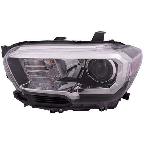 Headlight Halogen Black Housing Left Driver For Toyota Tacoma