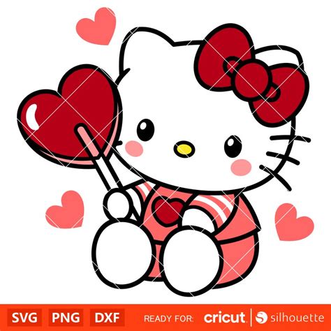 Hello Kitty Candy Heart Svg, Valentine’s Day Svg, Sanrio Valentine Svg, Kawaii Svg, Cricut ...