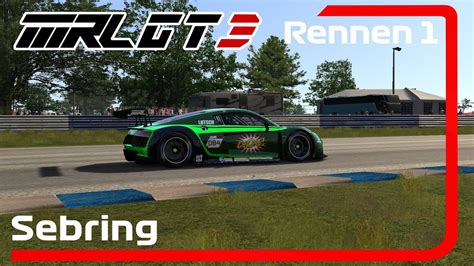 MRL GT3 Series 1 Saison Assetto Corsa 6 Sebring Rennen 1