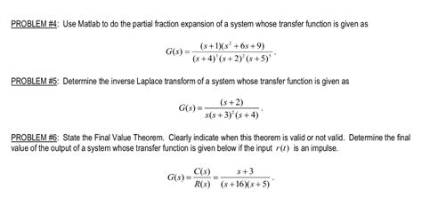 Solved Problem Use Matlab To Do The Partial Fraction Chegg