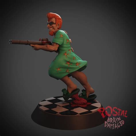 Artstation Postal Brain Damaged Postal Dude Statue