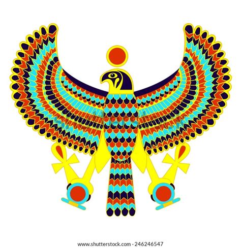 Ancient Egyptian Symbol Horus Falcon God Vector De Stock Libre De