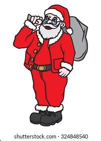 Santa Claus Carrying Sack Vector Stock Vector Royalty Free