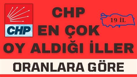 CHPnin En Çok Oy Aldığı İller CHP En Yüksek Olduğu Yerler CHP En