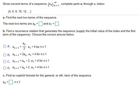 Answered Given Several Terms Of A Sequence Fan}… Bartleby