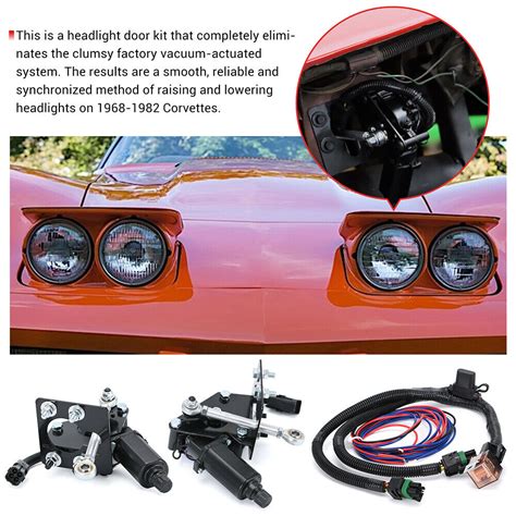 For C Corvette Electric Headlight Motor Conversion Kit