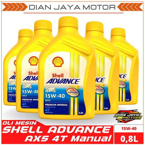 Jual Shell Advance AX5 4T Manual 15W 40 800 ML Oli Mesin Motor Bebek