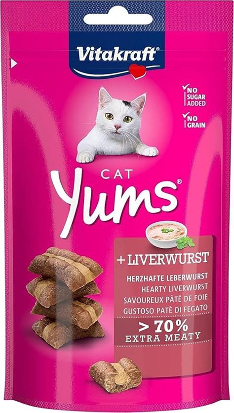 Vitakraft Cat Yums Katzensnack Mit Herzhafter Leberwurst Extra