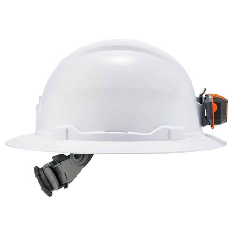 Class E Full Brim Hard Hat + LED Light with Ratchet Suspension | Ergodyne