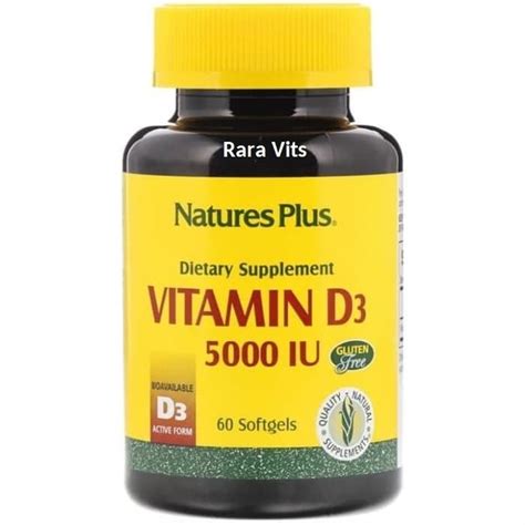 Jual Natures Plus Vitamin D3 5000 IU 60 Softgels Kesehatan Tulang Otot