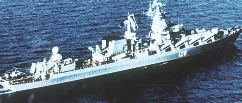 Aerial Starboard Quarter View Of A Soviet Slava Class Guided Missile