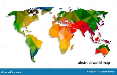 Abstract World Map Of Polygons Vector Illustration Stock Vector