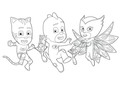 PJ Masks: the 3 young superheroes - PJ Masks Coloring Pages for Kids