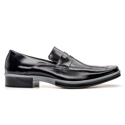 Sapato Social Loafer Masculino Em Couro Leg Timo Linha G Nesis Preto