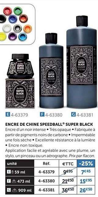 Promo Encre De Chine Speedball Super Black Chez Le G Ant Des Beaux Arts