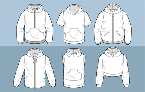 Outline Hoodie Mock Up 7395029 Vector Art at Vecteezy