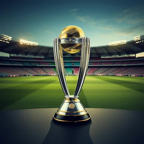 Premium AI Image | illustration of cricket world cup trophy with ...