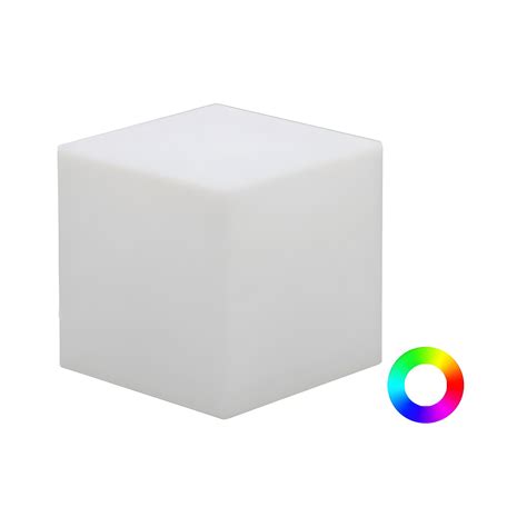 Cube lumineux intérieur extérieur Cuby 43 cm Recharge solaire