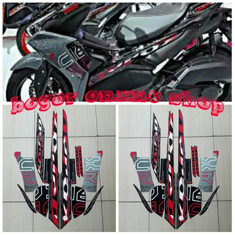 Jual Sticker Motor Aerox Vva Hitam Abu Shopee Indonesia