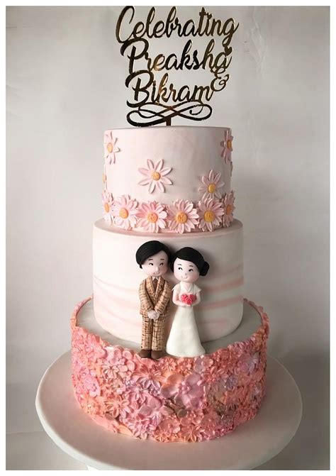 Customised Wedding Cake Decorated Cake By Homebaker Cakesdecor