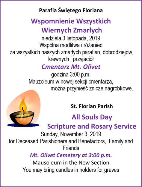 All Souls Day Scripture and Rosary Service – Saint Florian Roman Catholic Church