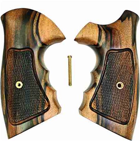 Smith Wesson K Frame Combat Tigerwood Grips Checkered