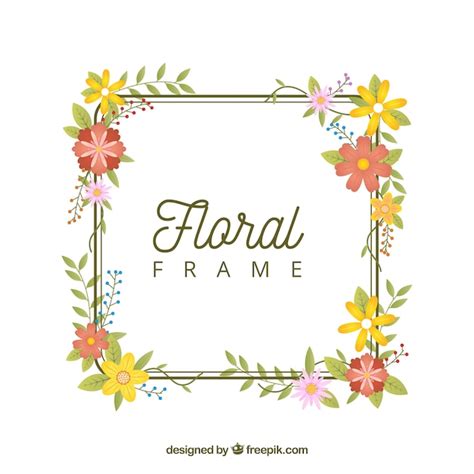 Square Floral Border Svg