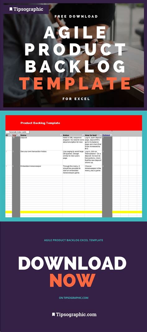 Backlog Template Excel Free Download Scrum And Agile Product Backlog Template. - Printable ...