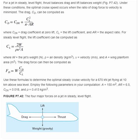 Solved For A Jet In Steady Level Flight Thrust Balances Chegg