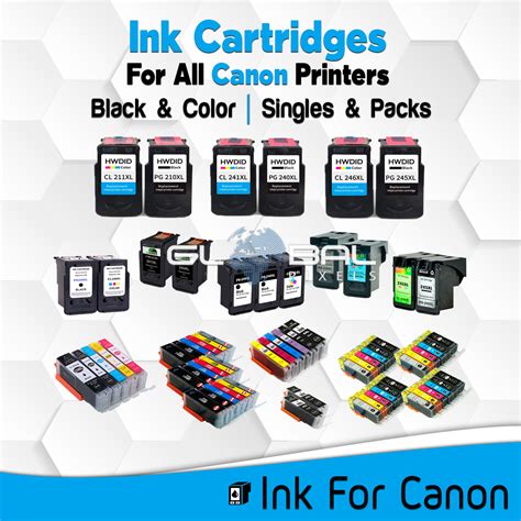 ink cartridges for all canon printers black & color / singles & packs ...