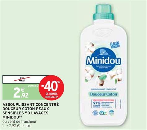 Promo Minidou Assouplissant Concentr Douceur Coton Peaux Sensibles