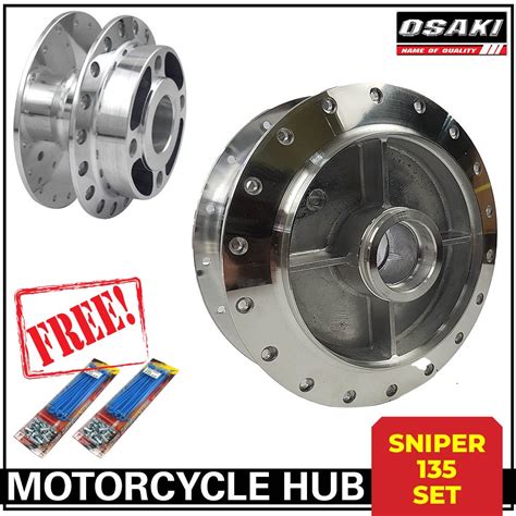 Sniper Osaki Mirror Chrome Hub Hub Set Front Hub Rear Hub