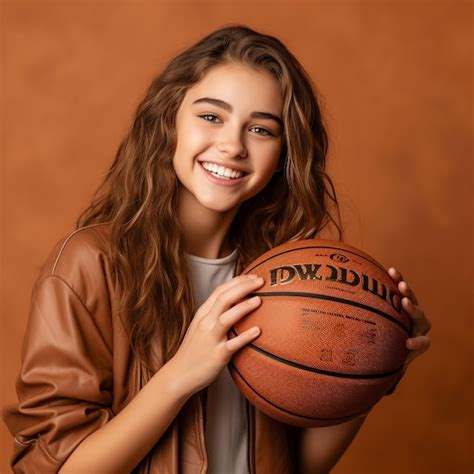 Premium Ai Image Photo Of Excited Sports Fan Girl Holding A Ball