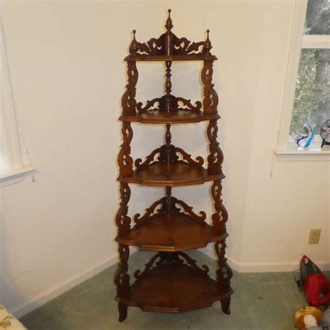 Lot Vintage Ornate Wood Tiered Corner Shelf Norcal Online