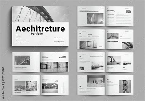 Architecture Portfolio Template Design Layout Landscape Stock Template ...