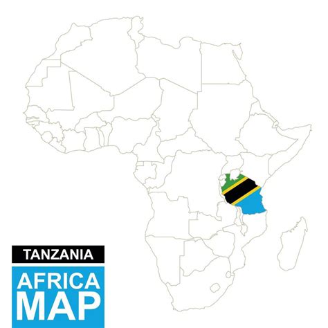 Mapa Contorneado De Frica Con Tanzania Resaltada Vector En